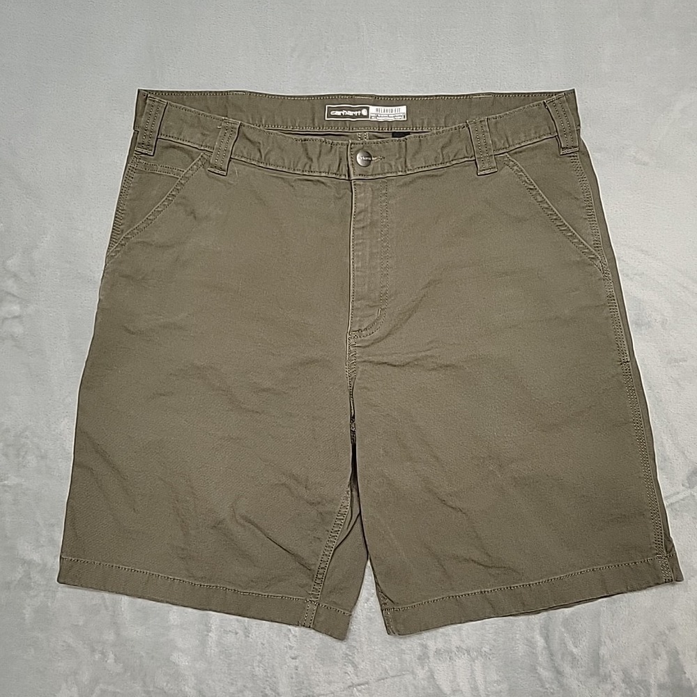 Carhartt Canvas Work Short Men 38 Brown BS2514-M Rugged Flex Carpenter Utility